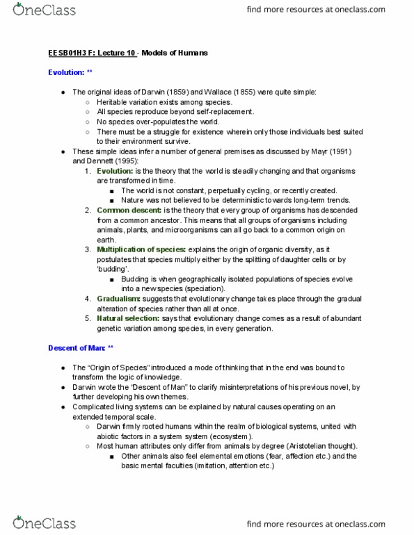 ESTB01H3 Lecture Notes - Lecture 10: Homo Economicus, Anthropocene, Reductionism thumbnail