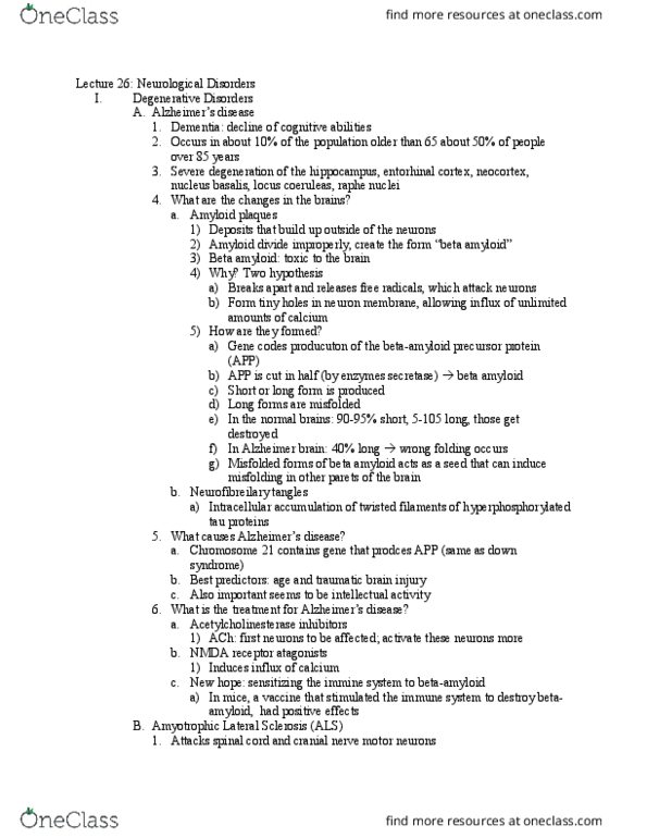 PSYC 2 Lecture Notes - Lecture 26: Dopamine Receptor, Multiple Sclerosis, Reuptake thumbnail