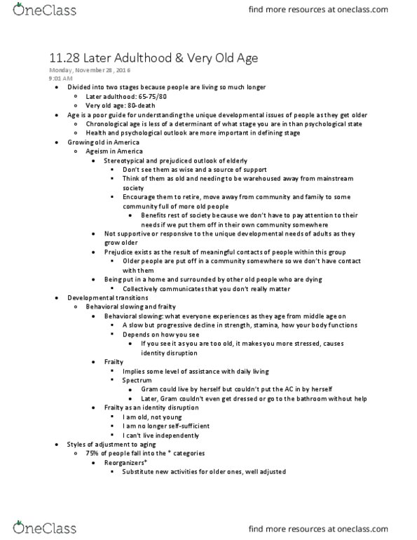 HDFS 1070 Lecture Notes - Lecture 6: Decision-Making, Ageism thumbnail