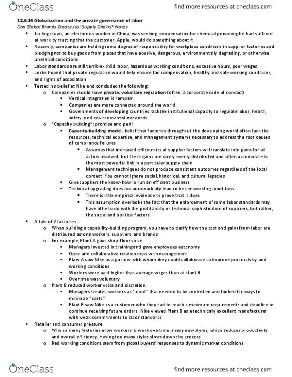 MGMT 104 Lecture Notes - Lecture 27: Capacity Building, Vertical Integration, Management System thumbnail