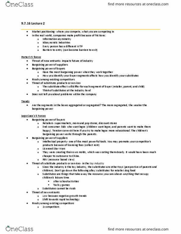 MGMT 223 Lecture Notes - Lecture 2: Information Asymmetry, Resource-Based View thumbnail