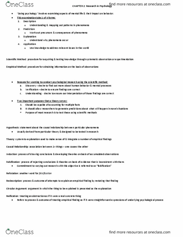 PSYC 2030 Chapter Notes - Chapter 2, 3, 6: Scientific Method, Behaviorism, Histogram thumbnail