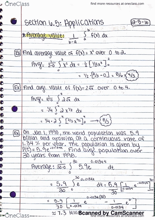 MATH 1400 Lecture 30: Applications of Integrals thumbnail