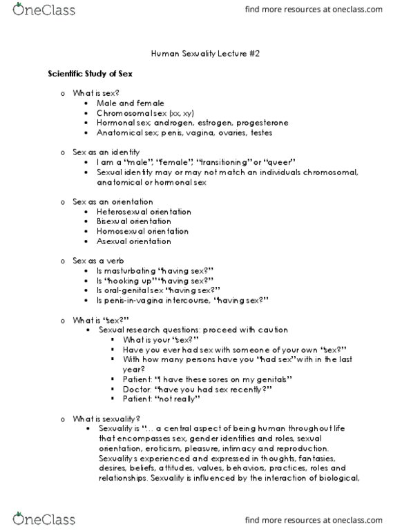 Psychology 2075 Lecture Notes - Lecture 2: Reproductive Health, Sexual Script Theory, Sexual Dysfunction thumbnail