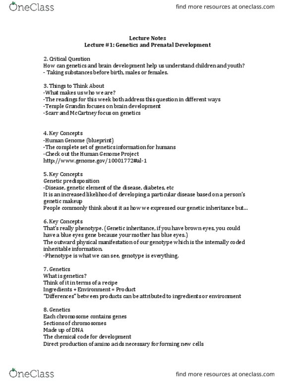 CHYS 1F90 Lecture Notes - Lecture 1: Sandra Scarr, Human Genome Project, Twin thumbnail