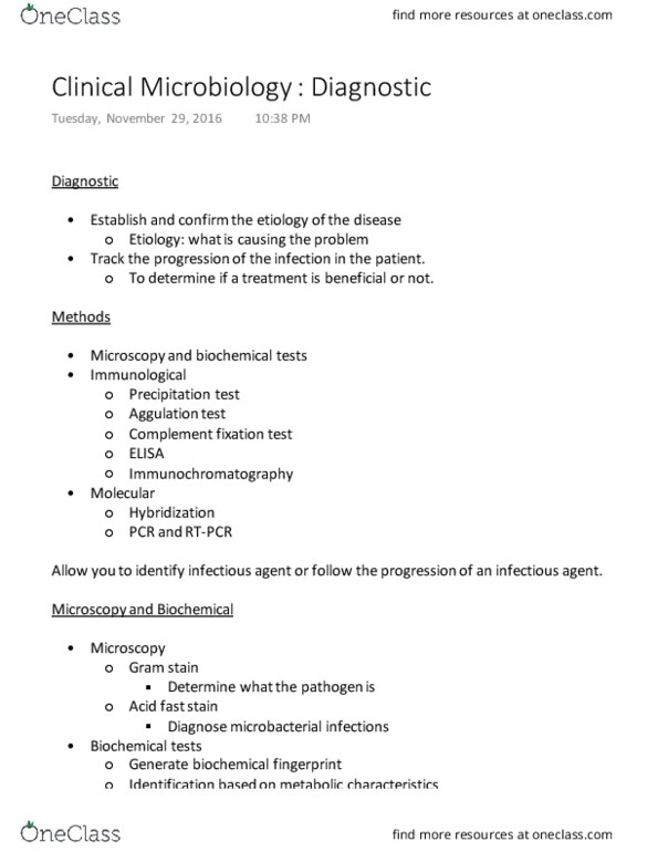 BIO 3124 Lecture Notes - Lecture 20: Complement Fixation Test, Gram Staining, Antigen thumbnail