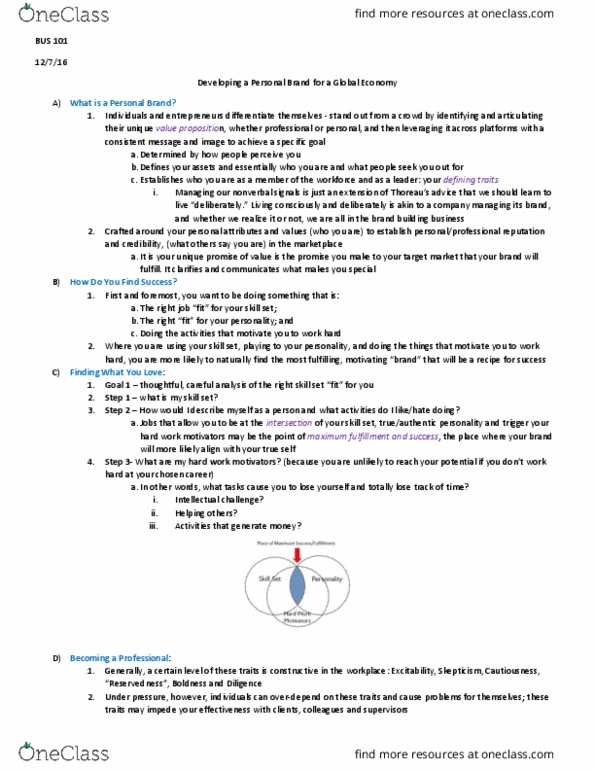 BUS 101 Lecture Notes - Lecture 9: Baby Boomers, Nonverbal Communication, Fokker E.Ii thumbnail