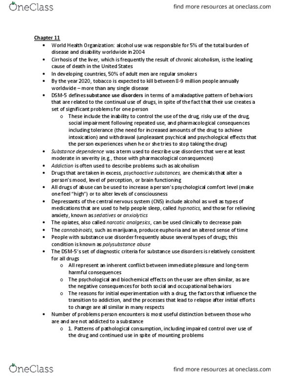 L33 Psych 354 Chapter 11: Chapter 11 -Abnormal Psych thumbnail