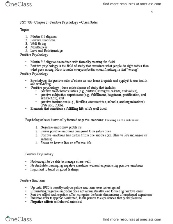 PSY 805 Lecture Notes - Lecture 2: Positive Psychology, Genetic Variation, Psy thumbnail