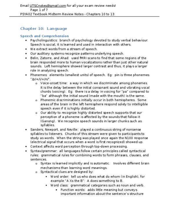 PS379 Lecture Notes - Mental Model, Dyslexia, Steven Pinker thumbnail