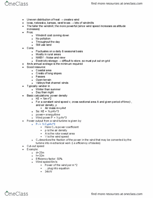 EGR 1301 Lecture Notes - Lecture 27: Wind Turbine, Bioenergy, Wind Speed thumbnail