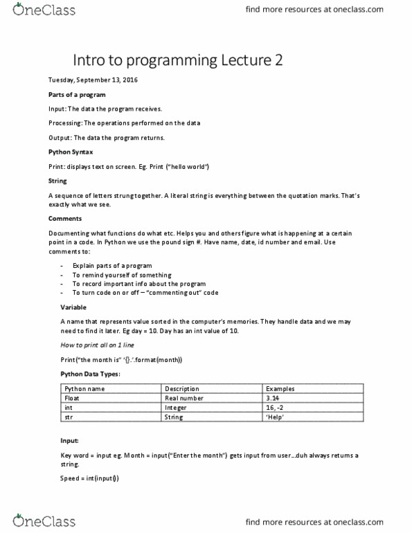CP104 Lecture Notes - Lecture 2: Real Number thumbnail