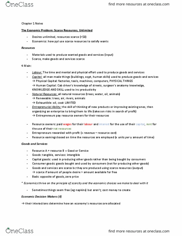 ECON 1BB3 Lecture Notes - Lecture 1: Capital Good, Cadence Skill, Marginal Cost thumbnail