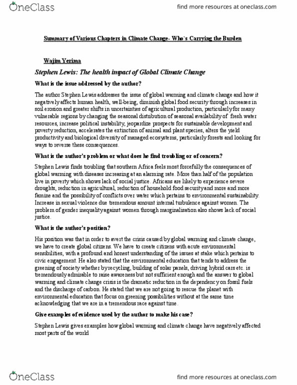 ENVS 1200 Lecture Notes - Lecture 10: Climate Justice, Carbon Emission Trading, 2009 United Nations Climate Change Conference thumbnail