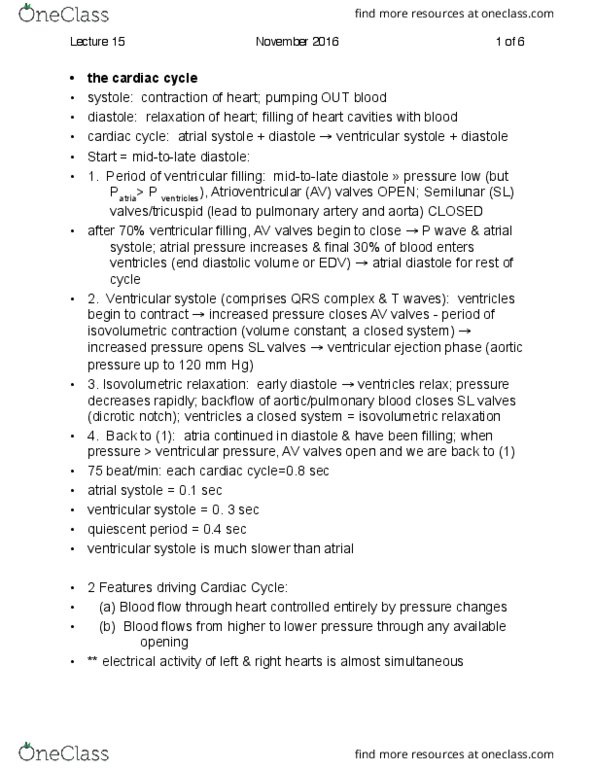 ANP 1105 Lecture Notes - Lecture 15: Pulmonary Valve Stenosis, Heart Valve, Pulmonary Valve thumbnail