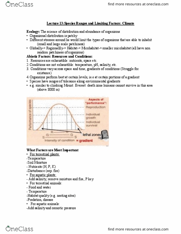 BIO120H1 Lecture Notes - Lecture 13: Effects Of High Altitude On Humans, Atmospheric Circulation, Volumetric Heat Capacity thumbnail