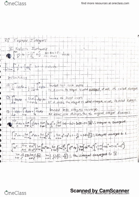 MTH 220 Lecture 7: Sections 7.8 8.1 8.2 thumbnail