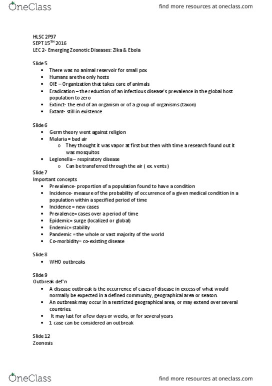 INTC 2P97 Lecture Notes - Lecture 2: Innate Immune System, Legionella, Malaria thumbnail