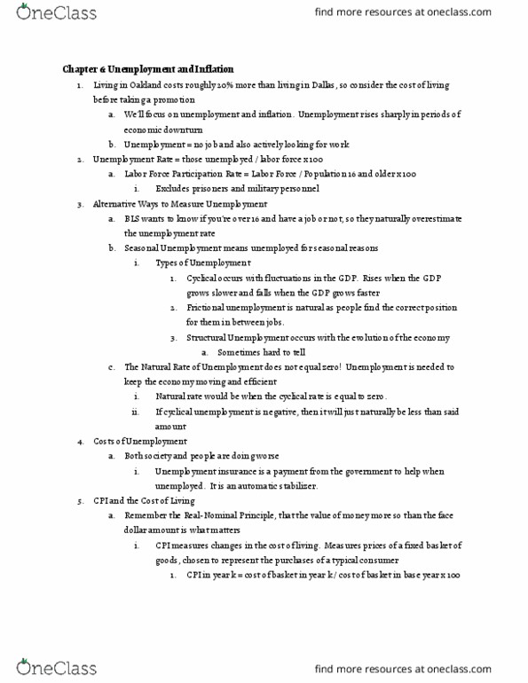 ECON-1111 Chapter Notes - Chapter 6: Unemployment Benefits, Unemployment, Frictional Unemployment thumbnail