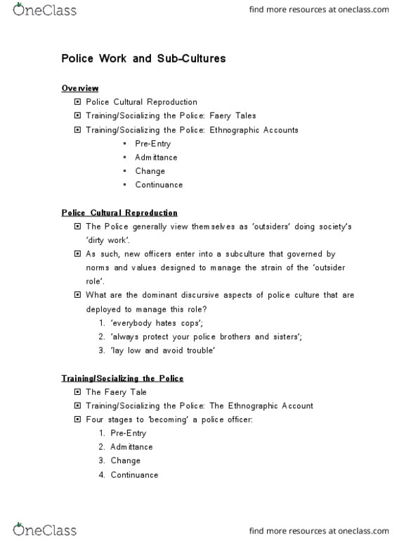 CRIM 3652 Lecture Notes - Lecture 10: Field Training Officer, List Of Muppets thumbnail