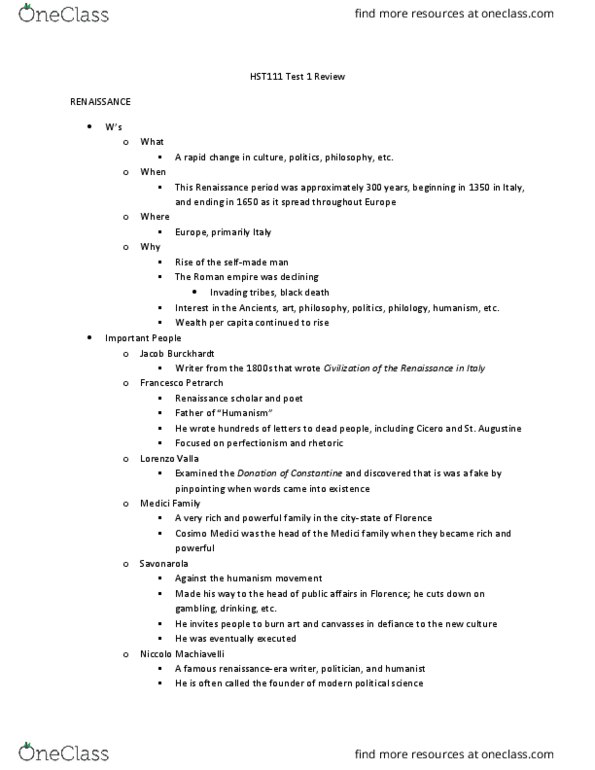 HST 111 Lecture 5: HST111 Test 1 Study Guide thumbnail