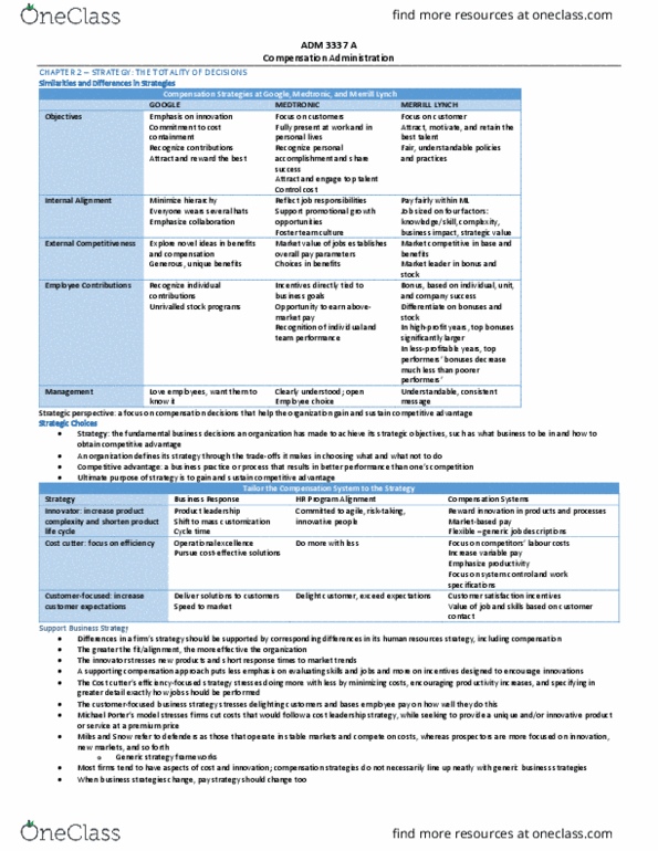 ADM 3337 Chapter Notes - Chapter 2: Operational Excellence, Competitive Advantage, Costcutter thumbnail