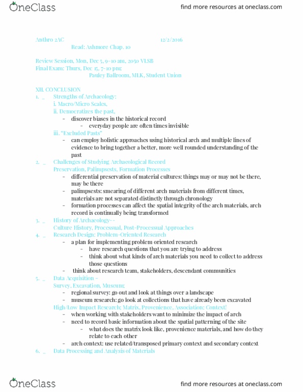 ANTHRO 2AC Lecture Notes - Lecture 37: Relate, Problem Solving, Radiocarbon Dating thumbnail