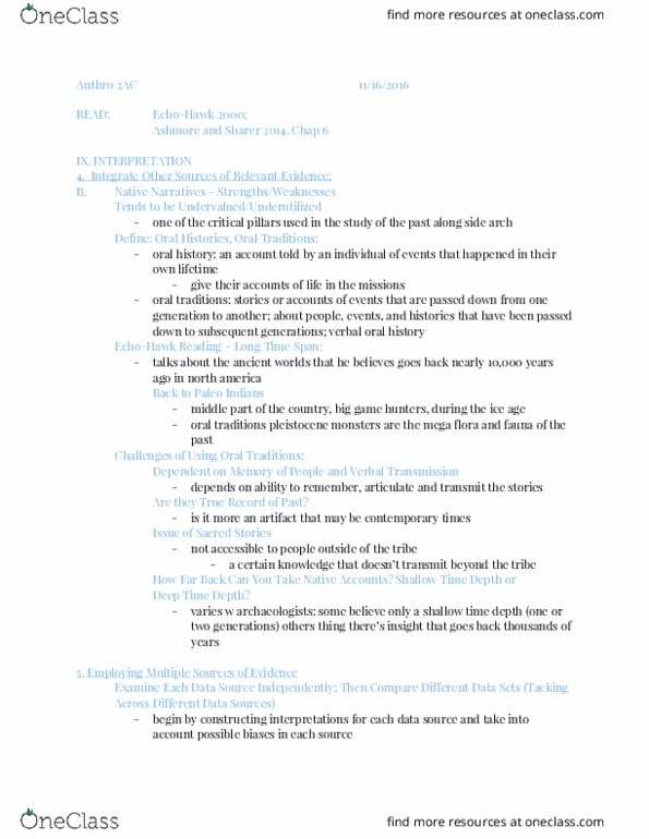 ANTHRO 2AC Lecture Notes - Lecture 32: Flaked, Lithic Reduction, Spreadsheet thumbnail