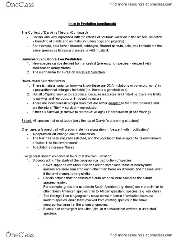 LIFE 102 Lecture Notes - Lecture 23: Allele Frequency, Biogeography, Crispr thumbnail