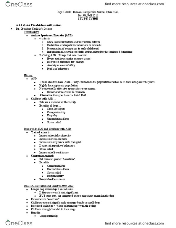 PSYCH 2830 Lecture Notes - Lecture 11: Ethology, Homicide, Protozoa thumbnail