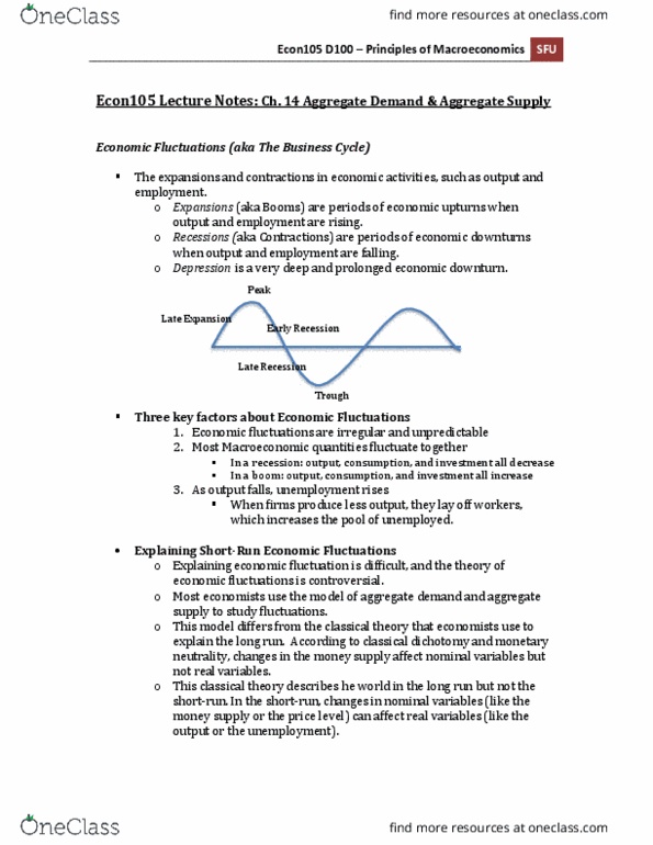 ECON 105 Lecture Notes - Lecture 14: Longrun, Economic Equilibrium, 1 thumbnail
