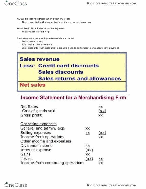 COMMERCE 1AA3 Chapter Notes - Chapter 6: Net Income, Gross Profit, Combined Gas And Steam thumbnail