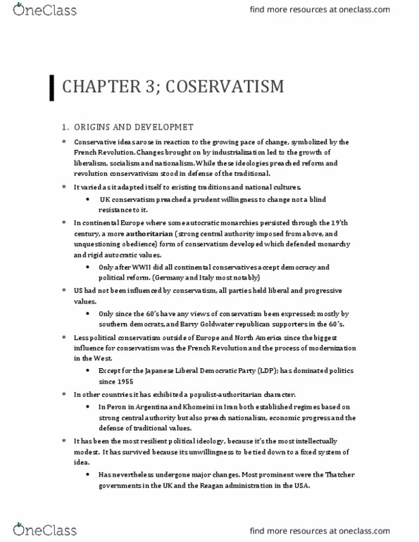 CAS IR 230 Chapter Notes - Chapter 3: Family Values, Noblesse Oblige, Neoliberalism thumbnail