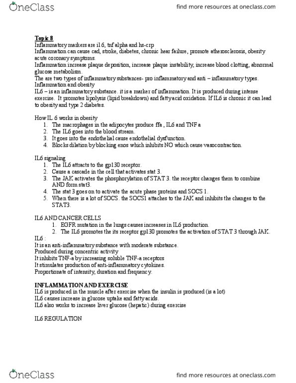 KINE 4900 Lecture Notes - Lecture 8: Endothelium, Angiogenesis, Cardiovascular Disease thumbnail