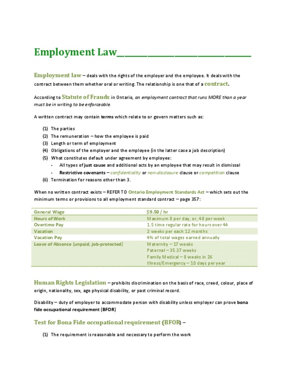 ADMS 2610 Lecture Notes - Wrongful Dismissal, Fiduciary, Fide thumbnail