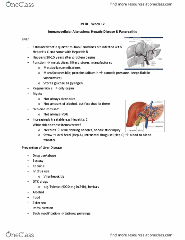 Nursing 3910A/B Lecture Notes - Lecture 12: Amylase, Endoscopic Retrograde Cholangiopancreatography, Enema thumbnail