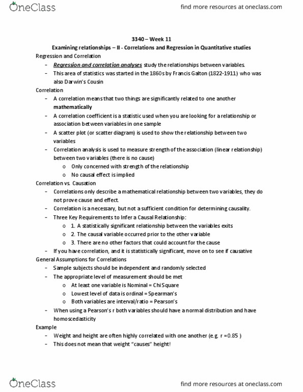 Nursing 3340A/B Lecture Notes - Lecture 11: Homoscedasticity, Structural Equation Modeling, Logistic Regression thumbnail