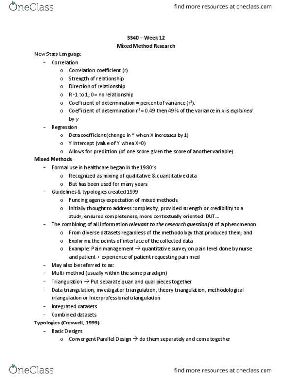 Nursing 3340A/B Lecture Notes - Lecture 12: Pain Management, Statistical Inference thumbnail