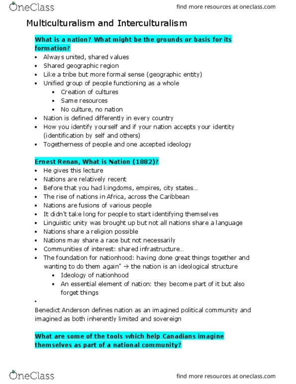 EDEC 203 Lecture Notes - Lecture 4: Interculturalism, Speech From The Throne thumbnail