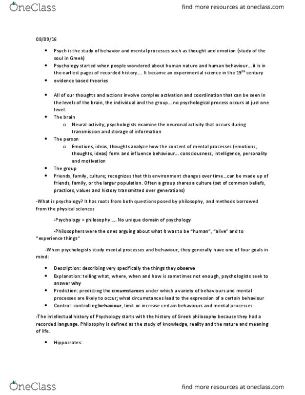 PS101 Chapter Notes - Chapter 1: Edward B. Titchener, Humorism, Pineal Gland thumbnail