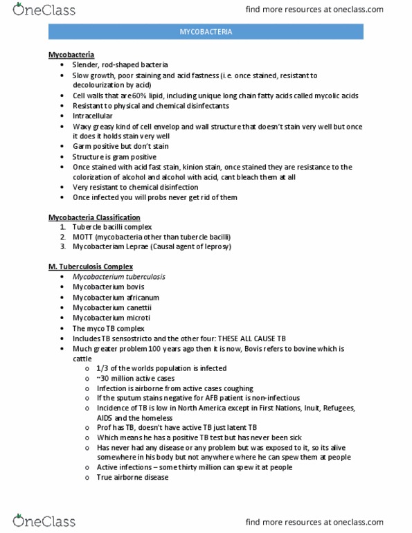 Microbiology and Immunology 3820A Lecture Notes - Lecture 14: Immunosuppression, Cell-Mediated Immunity, Gram-Positive Bacteria thumbnail