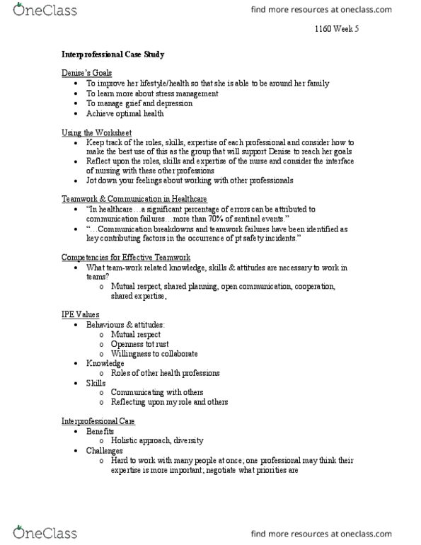Nursing 1160A/B Lecture Notes - Lecture 5: Stress Management thumbnail
