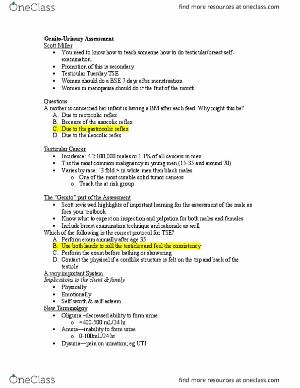 Nursing 1180A/B Lecture Notes - Lecture 9: Polydipsia, Testicular Cancer, Pubic Symphysis thumbnail