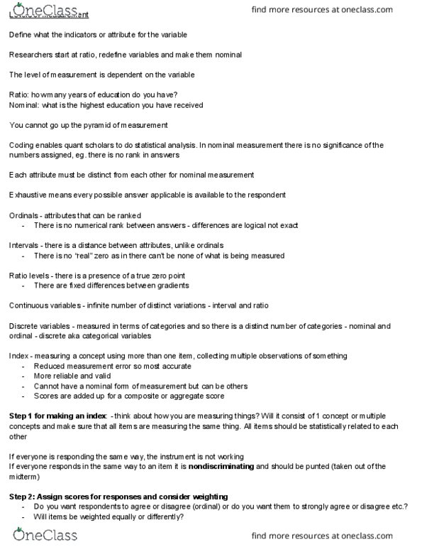 HLTHAGE 2A03 Lecture Notes - Lecture 11: Level Of Measurement, Higher Education thumbnail