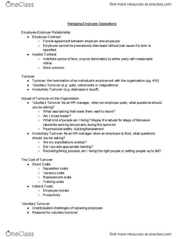 MHR 523 Lecture Notes - Lecture 11: Wrongful Dismissal, Decision-Making, Punitive Damages thumbnail