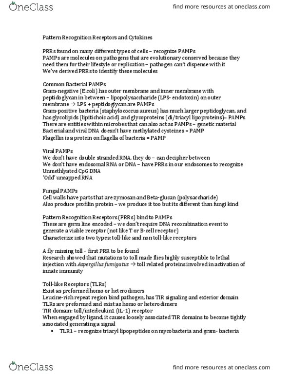 Microbiology and Immunology 3300B Lecture Notes - Lecture 4: Map3K7, Death Domain, Interleukin 2 thumbnail