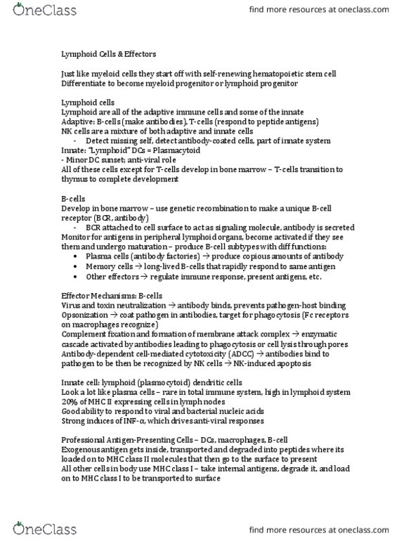 Microbiology and Immunology 3300B Lecture Notes - Lecture 3: Genetic Recombination, Glycolipid, Granulocyte thumbnail