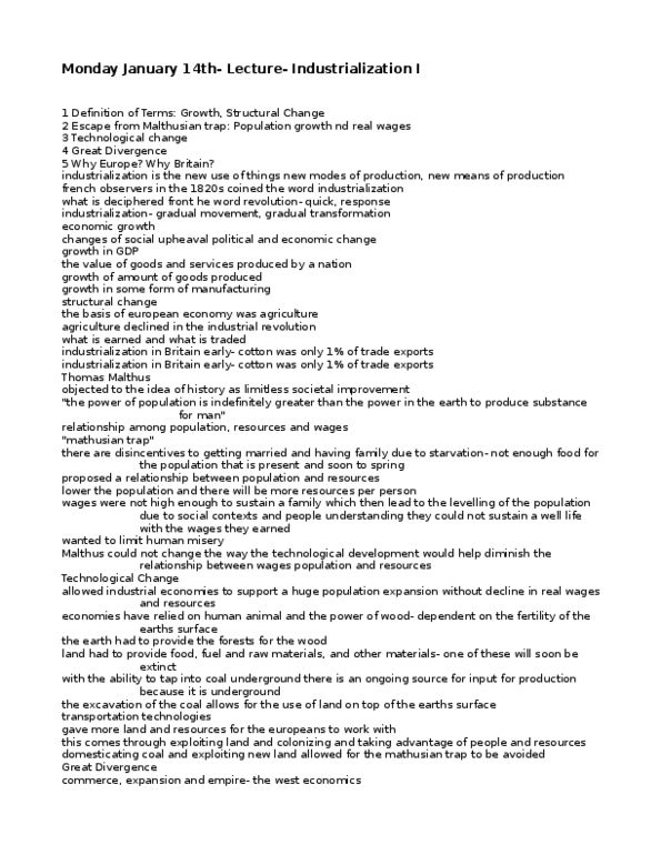 HIS109Y1 Lecture Notes - Edmund Cartwright, Cotton Gin, Water Frame thumbnail