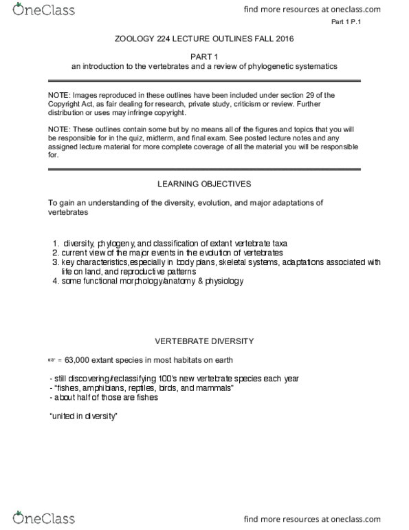 ZOOL224 Lecture Notes - Lecture 1: Phanerozoic, George Albert Boulenger, Cenozoic thumbnail