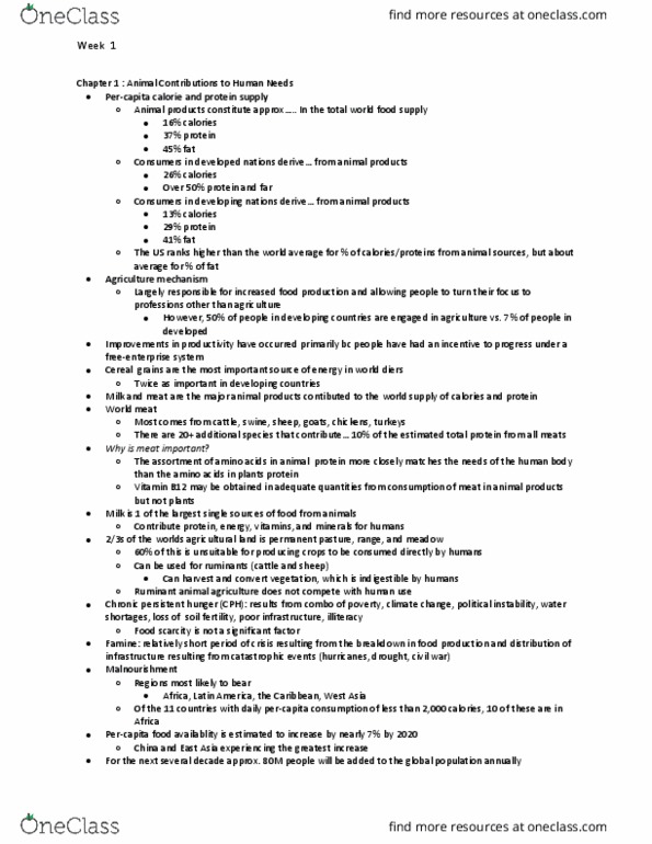 AN_SCI 1001 Lecture Notes - Lecture 1: Soil Fertility, Tallow thumbnail